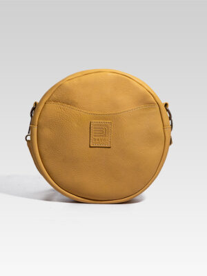 Bolso Circular Luna Mostaza - Diseño en Piel