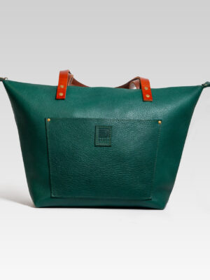 Bolsa Tote de Piel Beauty Verde - Diseño Artesanal